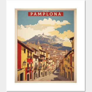 Pamplona Spain Travel Tourism Retro Vintage Posters and Art